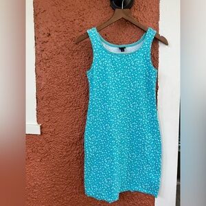 Girls Art Class Floral Ribbed Tank Dress Blue Size XL(14) Cotton Blend